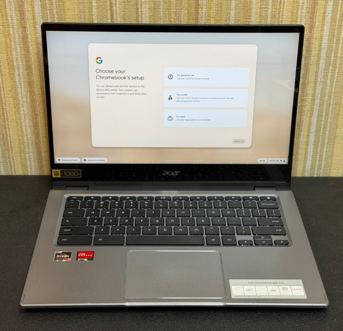 Acer Spin 514 2-in-1 Touch 14" AMD Ryzen 7 3700C Chromebook 8GB RAM/256GB (2021)