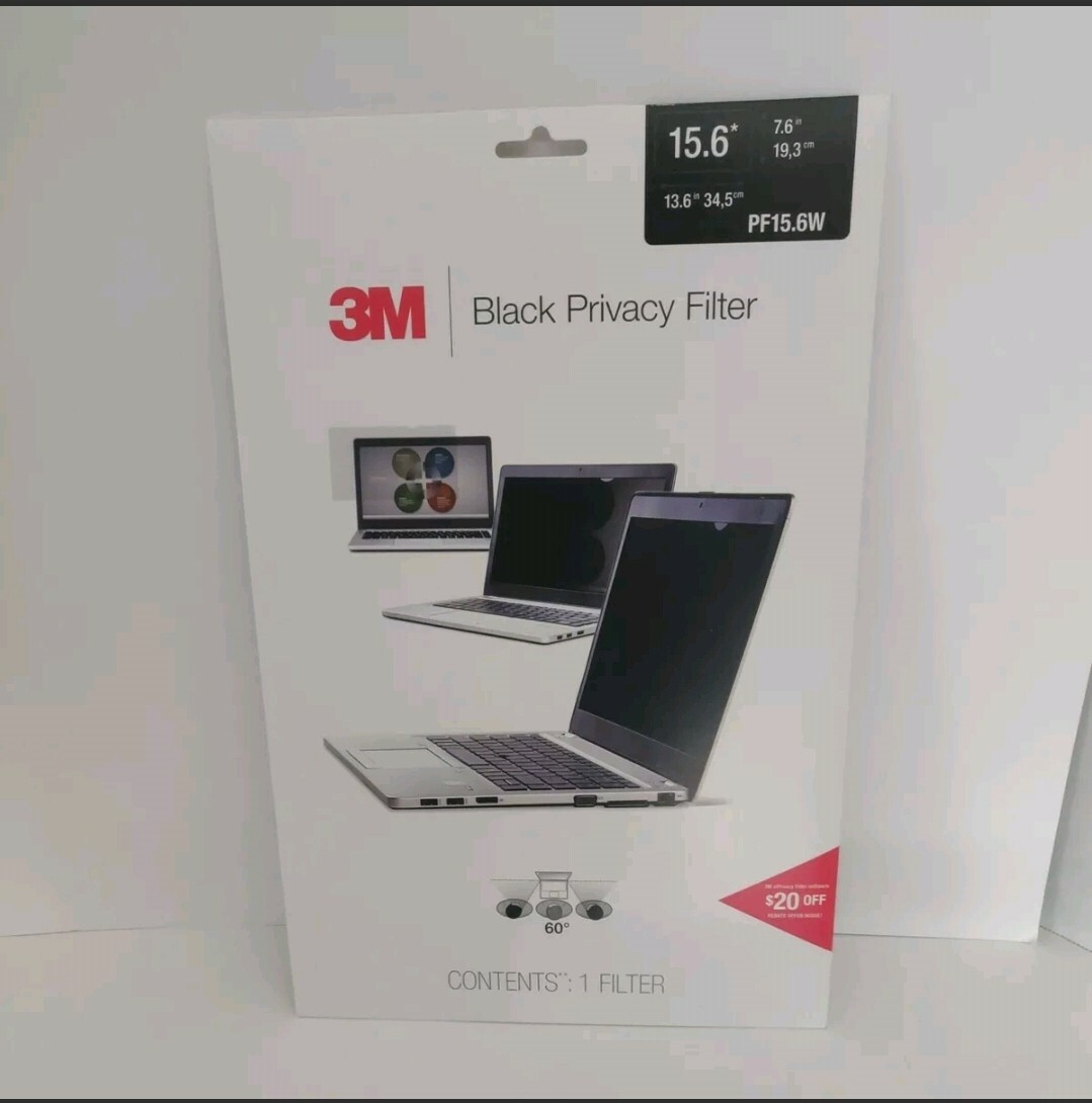 3M Black Privacy Filter for 15.6" Laptop  PF15.6W