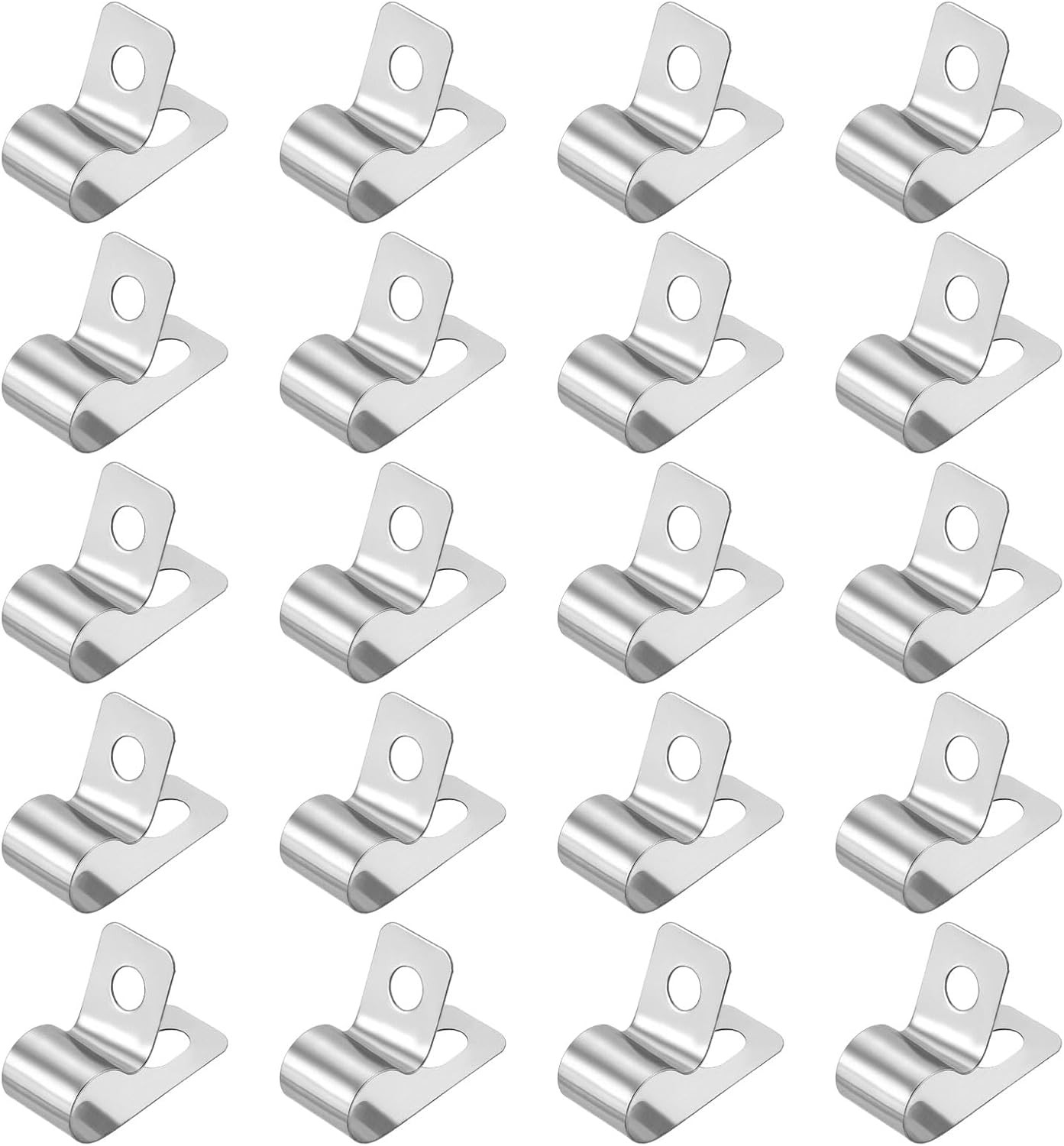 20pcs 1/4" Inch R-Type Cable Clip 304 Stainless Steel Wire Clamp