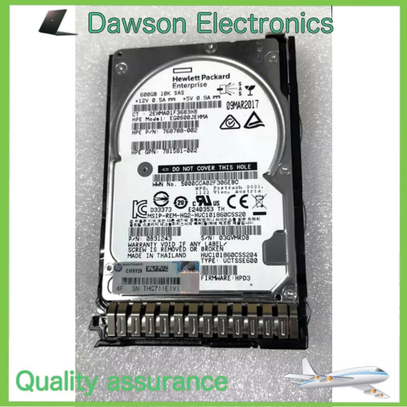 781577-001 HPE 600GB 12G SAS 10K 2.5" SFF SC HD RENEW OPEN