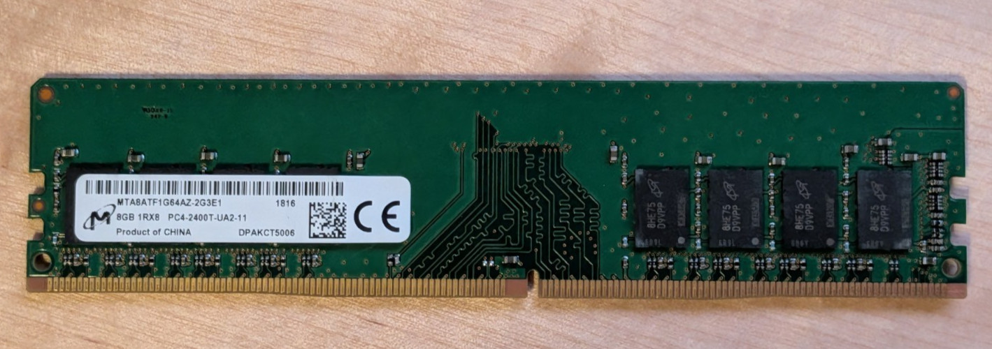 Micron   PC4-2400T-UA2-11 8GB (1x8GB) RAM DDR4 2400MHz MTA8ATF1G64AZ-2G3E1
