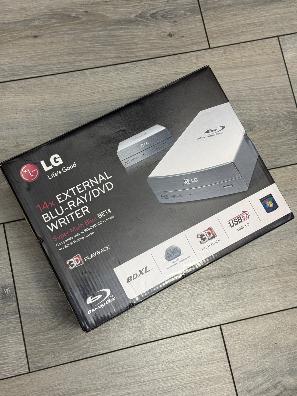 LG Super Multi Blue BE14 14x External Blu-Ray/DVD Writer -- NEW
