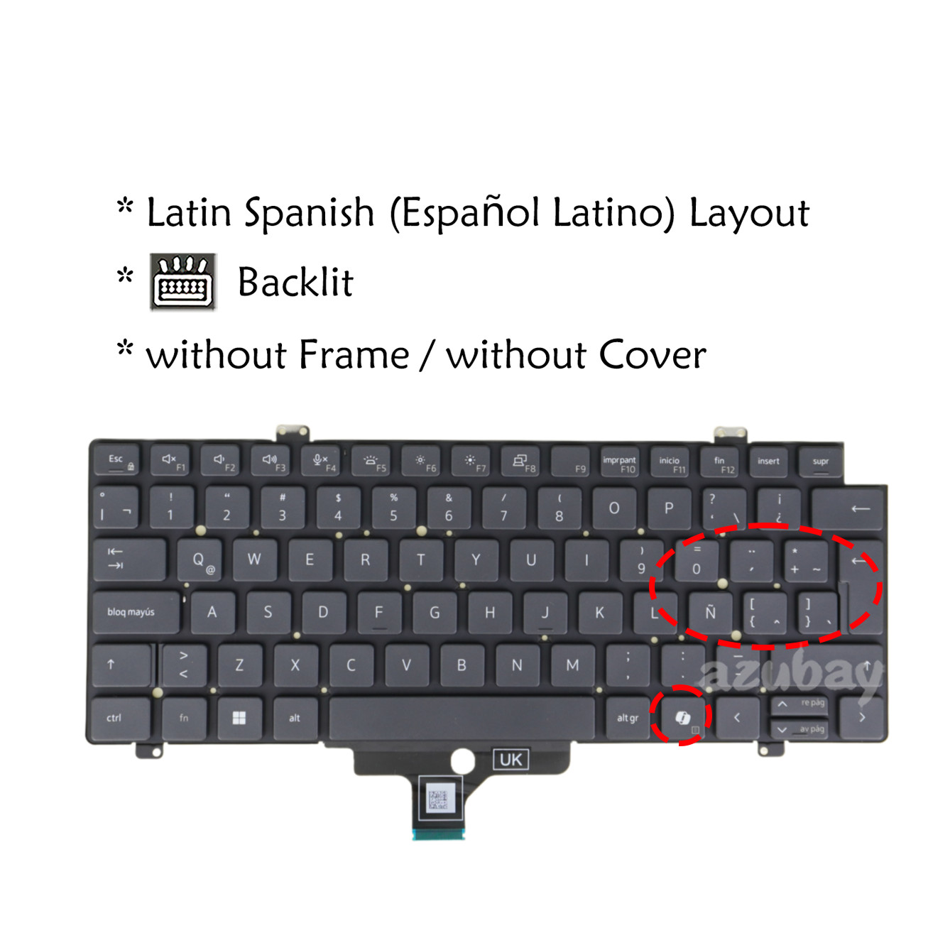Teclado Español LA For Dell Latitude 3450 5450, Precision 3490 (Y2015) Backlit