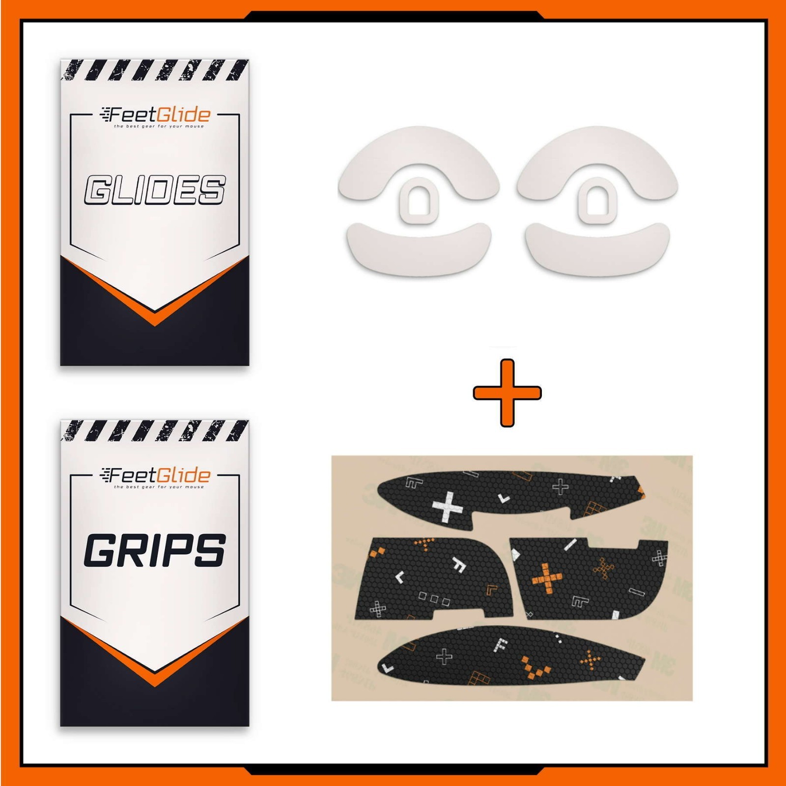 FeetGlide PTFE Mouse Skates & Grip Tape Bundle for Endgame Gear XM1r