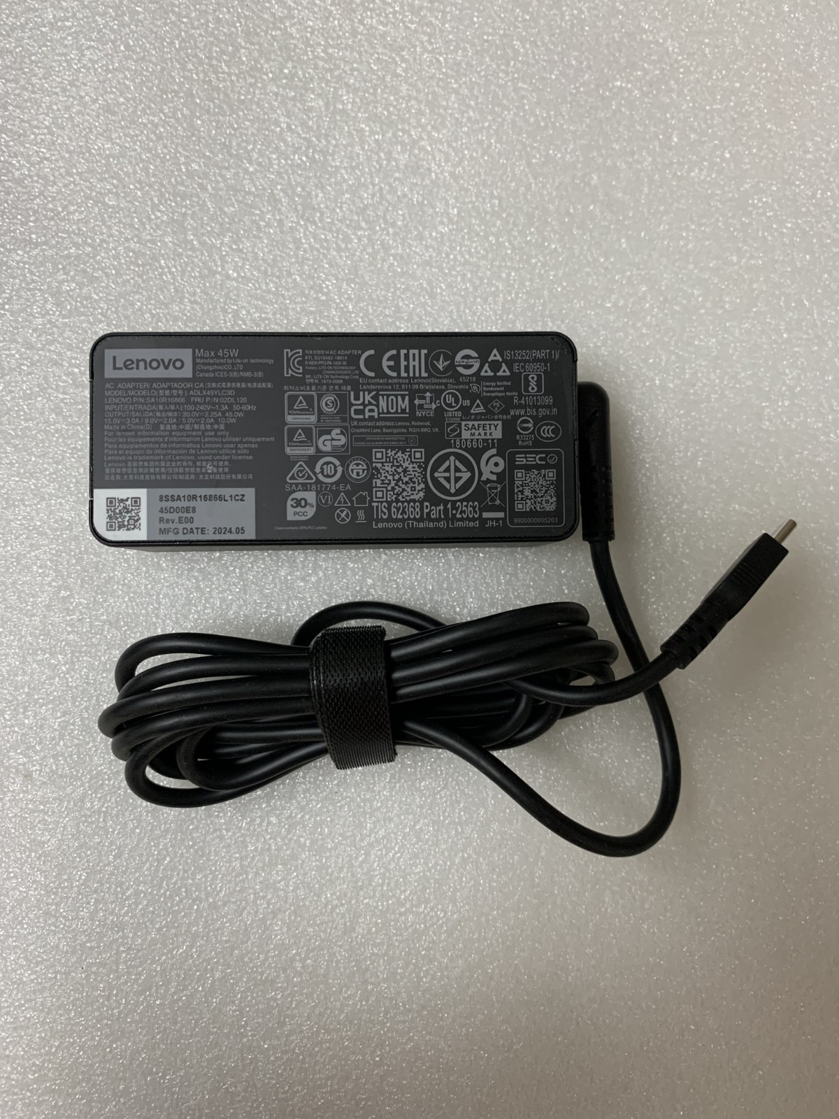 Lot of 12 Lenovo Max 45W USB-C Laptop AC Power Adapter-NO POWER CABLE