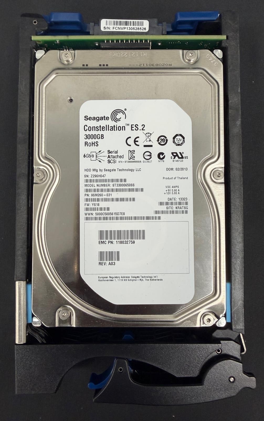 Seagate Constellation ES.2 3TB 3.5" SAS 6G HDD ST33000650SS 9SM260-031 Under 79%