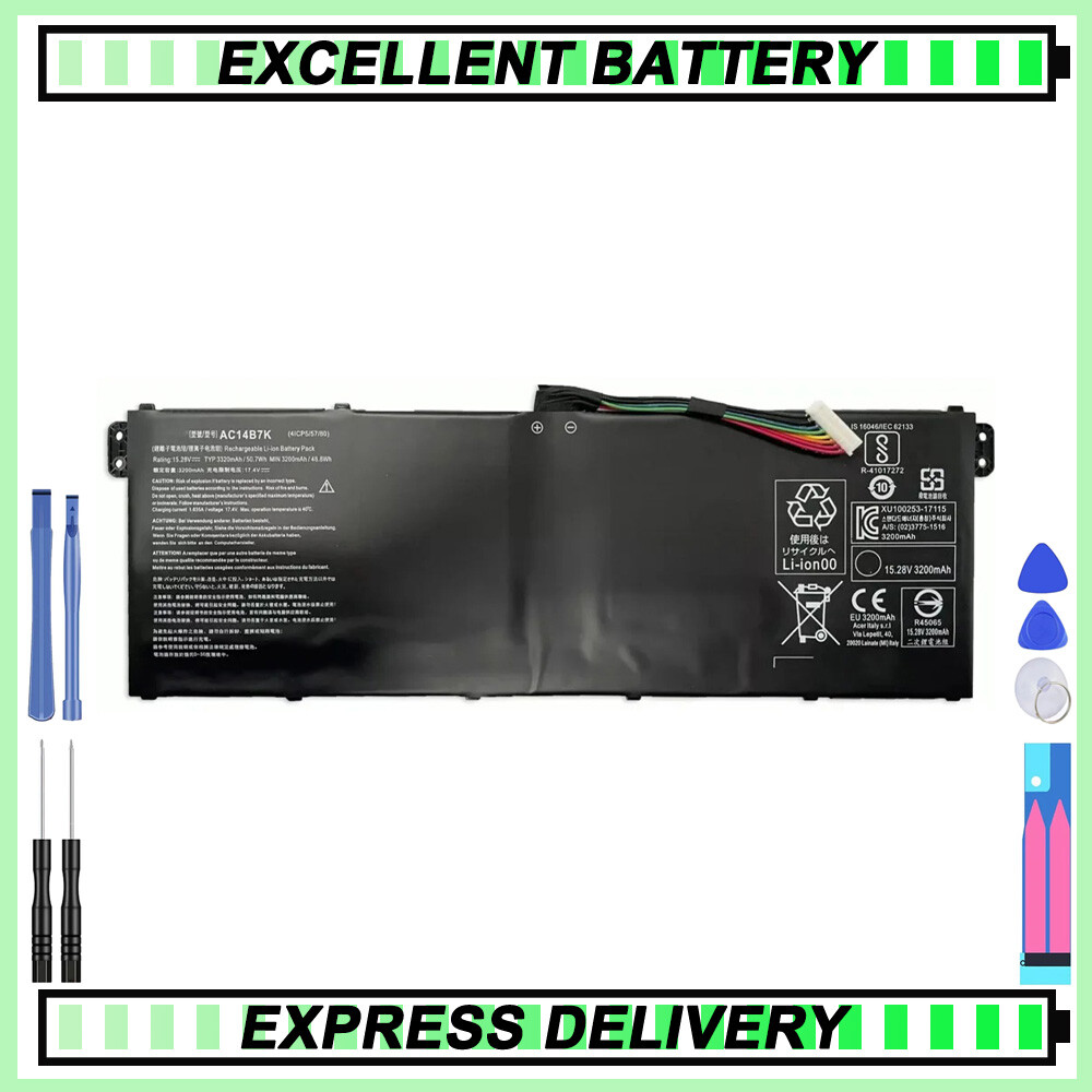for Acer Battery AC14B3K AC14B7K AC14B8K AC14B18K AP14B8K 15.2V 48Wh