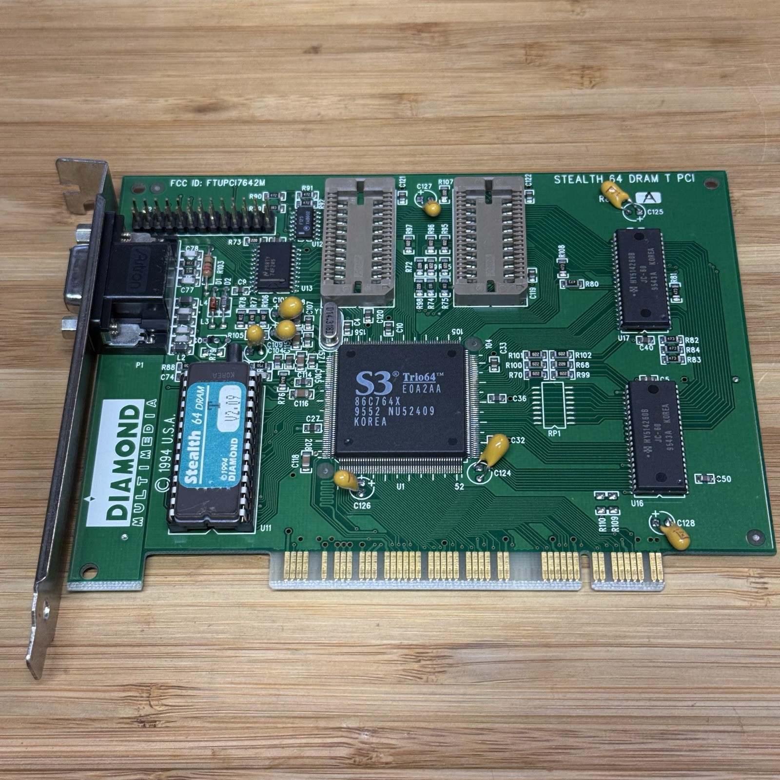 Diamond Stealth 64 DRAM T 1MB PCI VGA Video Card S3 Trio64 Tested Working