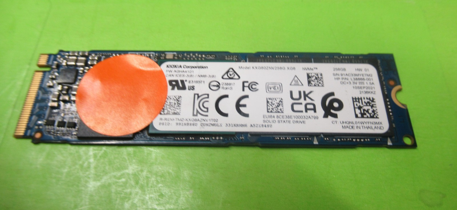KIOXIA 256GB SSD M.2 2280 NVMe PCIe KXG60ZNV256G XG6 Grade A