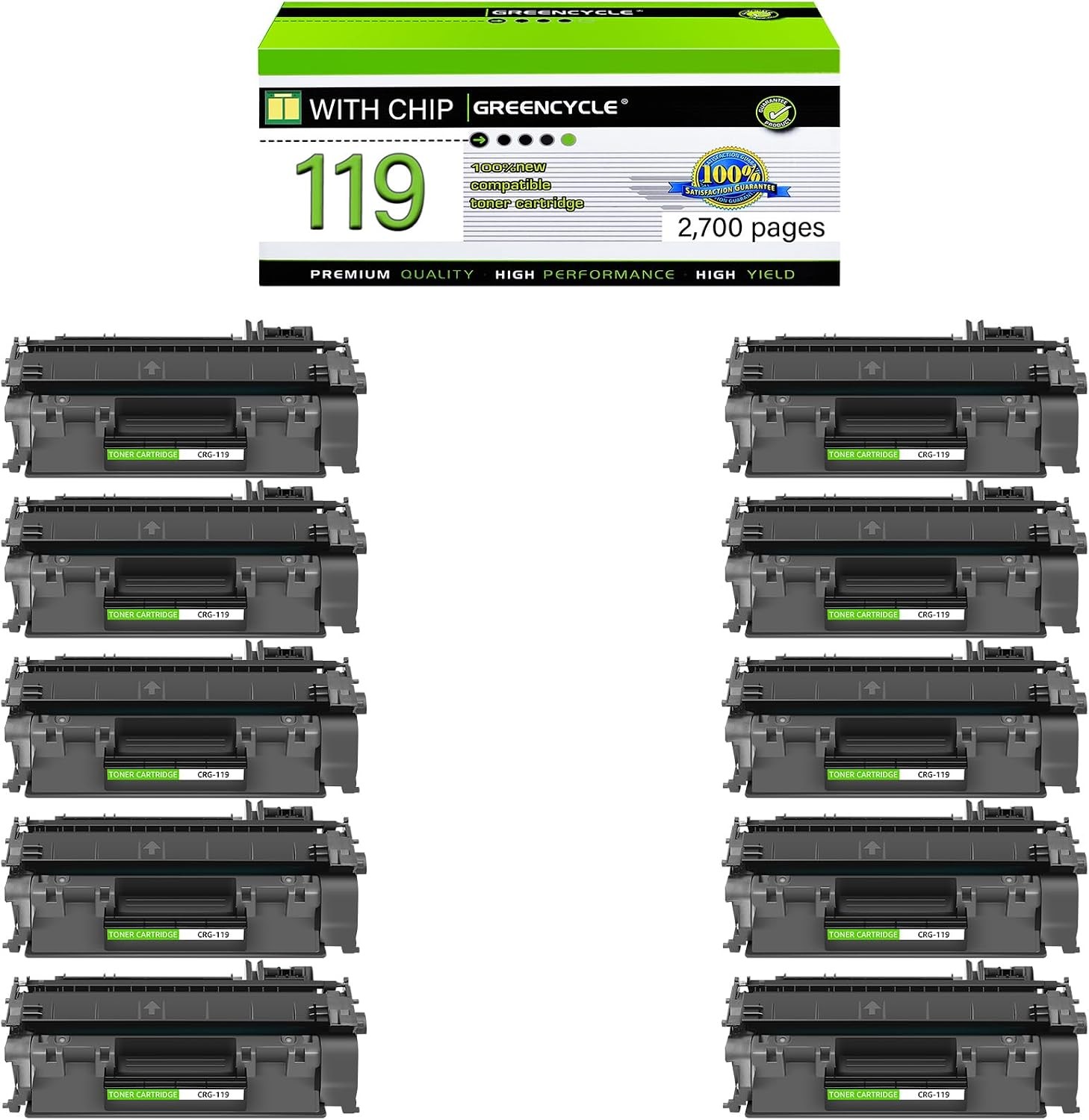 10PK C119 Toner Cartridge Compatible For Canon 119 ImageClass LBP6300dn MF5950dw