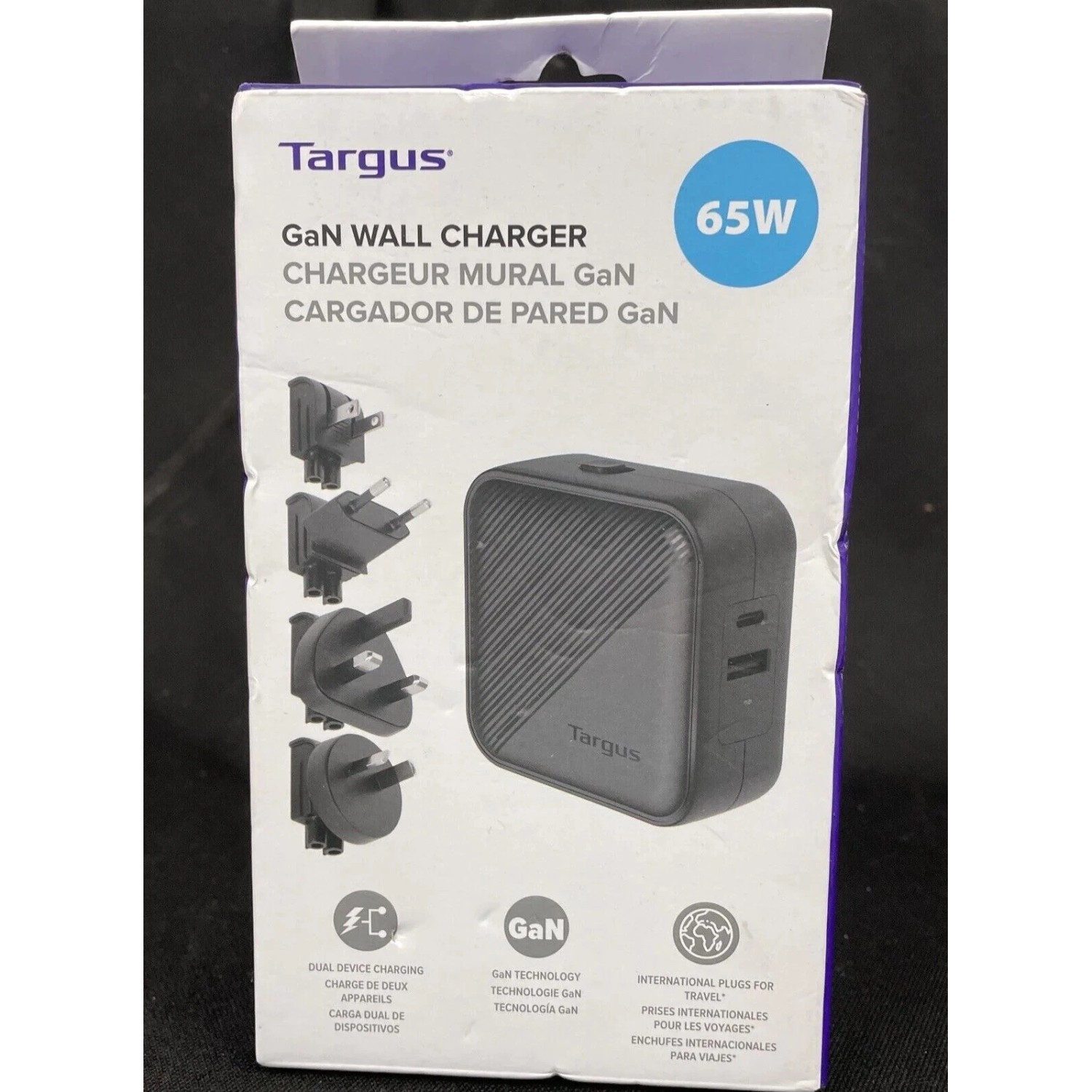 Targus APA11606TT 65W USB-C MULTI-PORT GAN WALL CHARGER WHITE