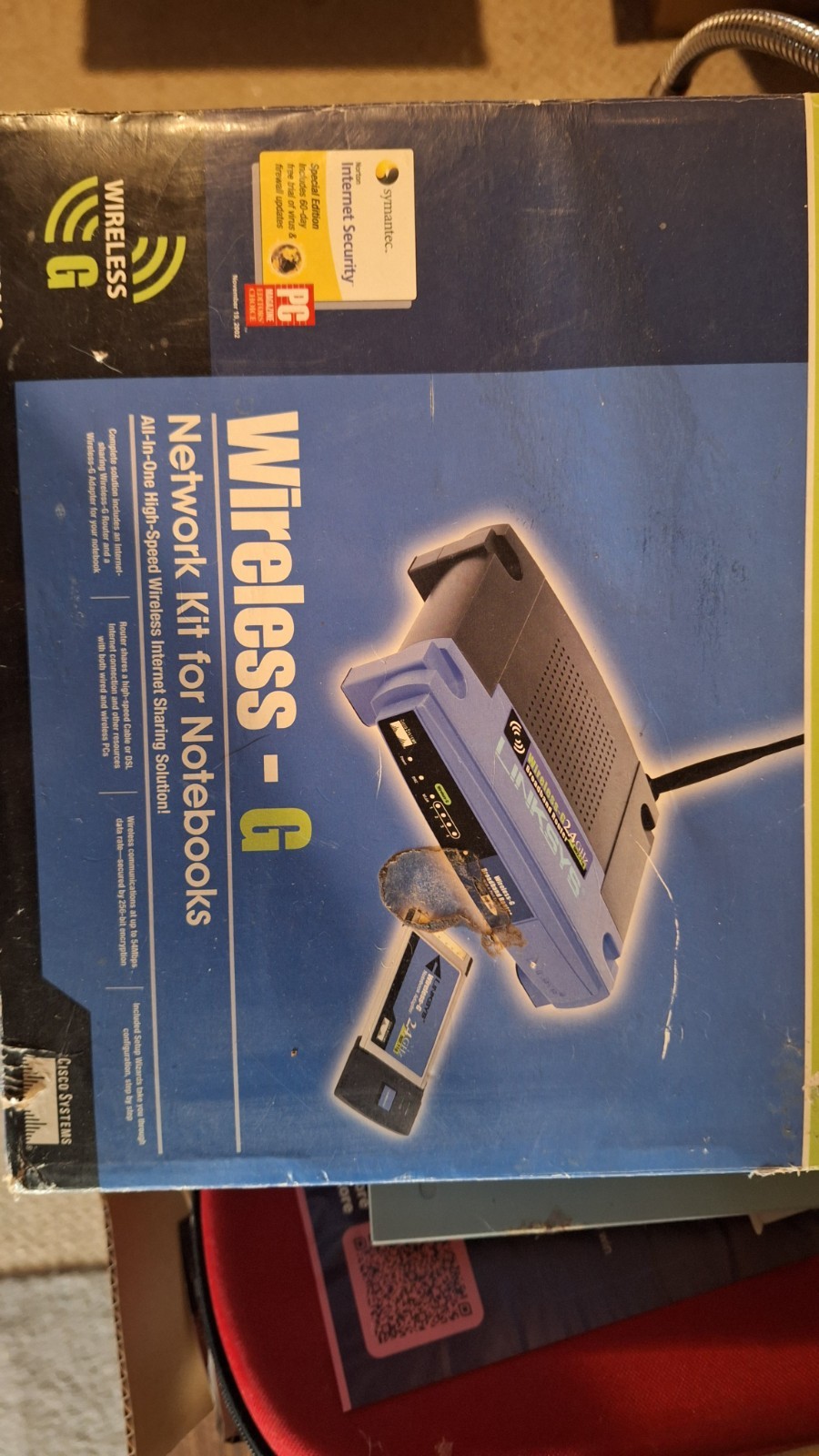 Linksys WRK54G 2.4 GHz Wireless-G Broadband Router W/Notebook Card Adapter Used