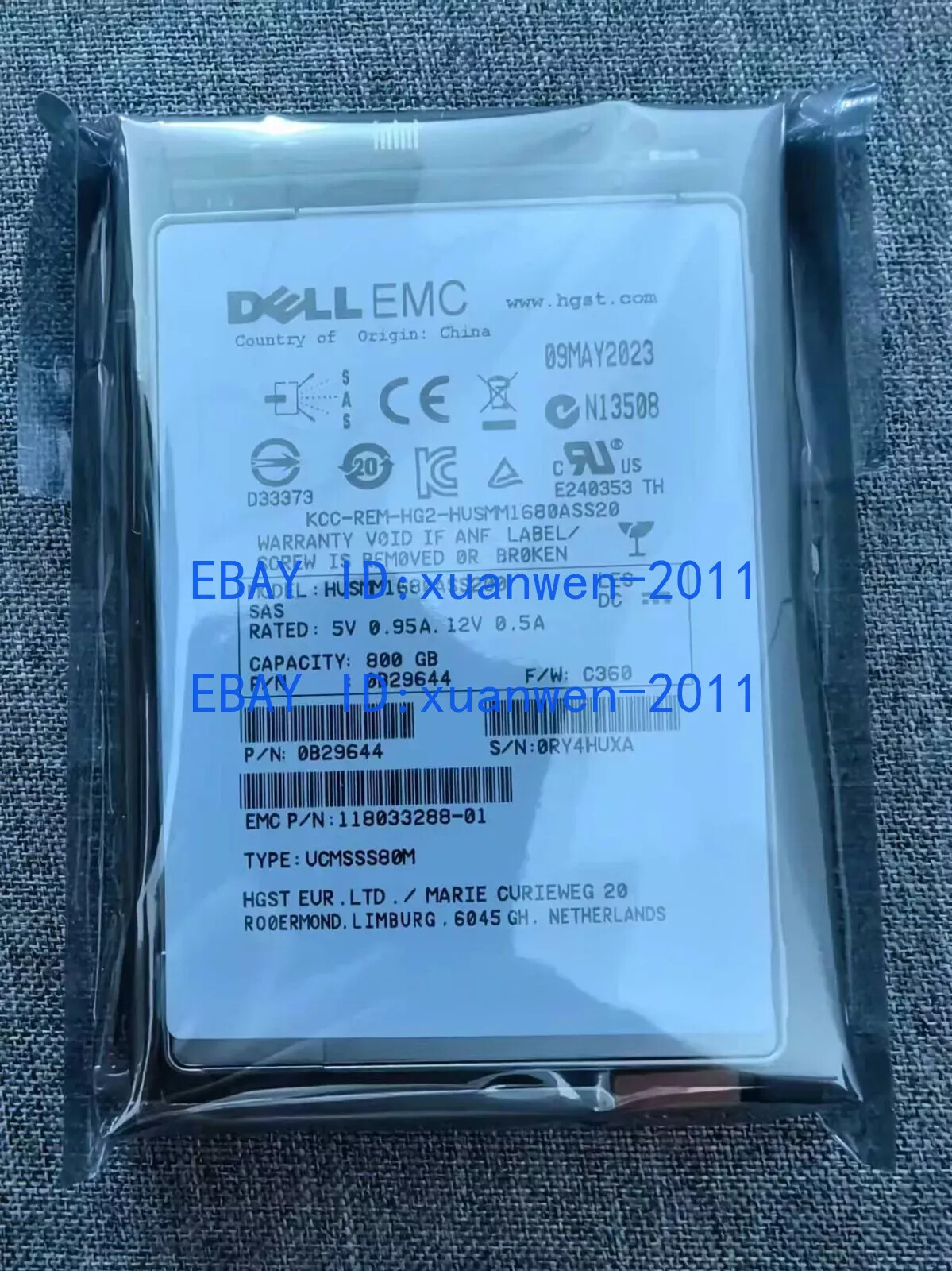 EMC D3-2S12FX-800 005052257 005052256 800G SAS 12Gb SSD hard disk