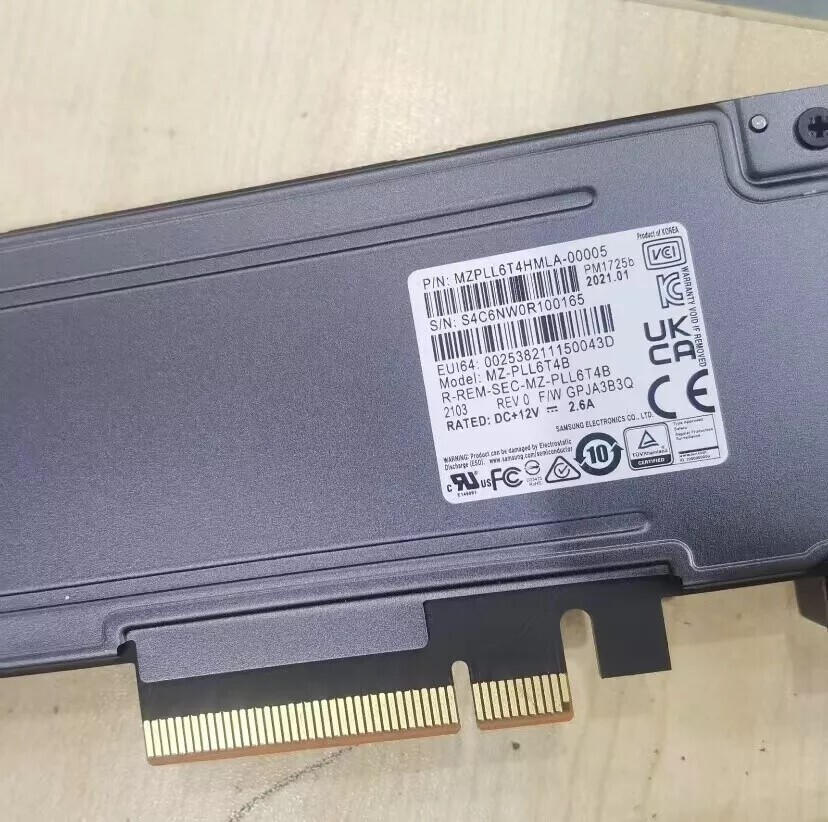6.4TB SAMSUNG SSD PCIE PM1725b MZ-PLL6T4B MZPLL6T4HMLA-00005 GPJA3B3Q
