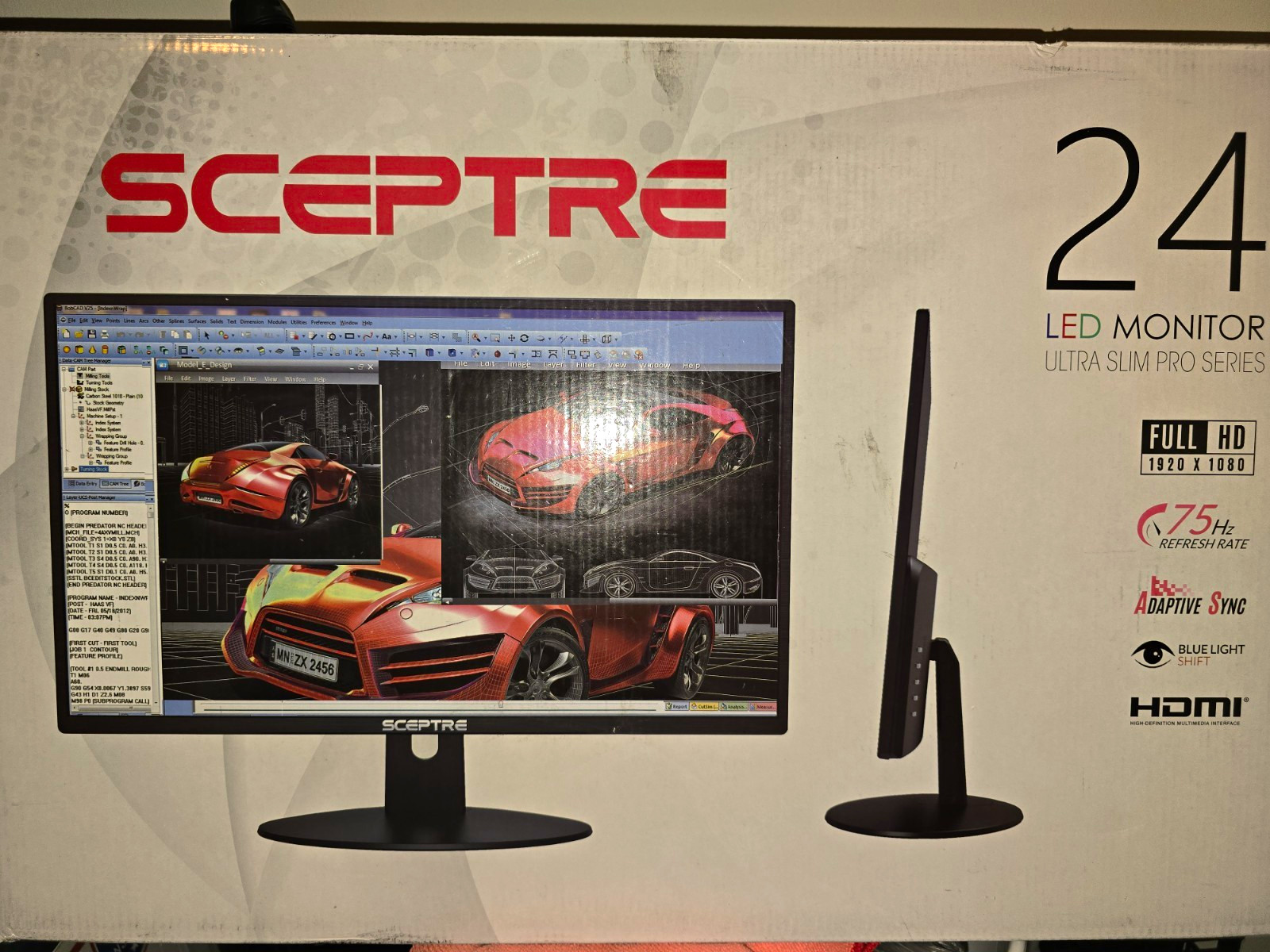 Sceptre Ultra Slim Pro Series 24in LED FHD 1920x1080 75Hz HDMI Adaptive-Sync