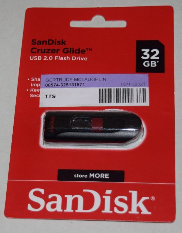 SanDisk Cruzer Glide USB 2.0 External Flash Drive - 32GB