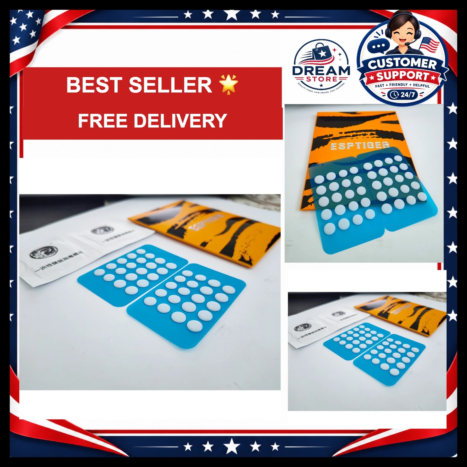 Esports Tiger Mouse Skates Feet ICE Version Curve Edge Universal DIY Dots for