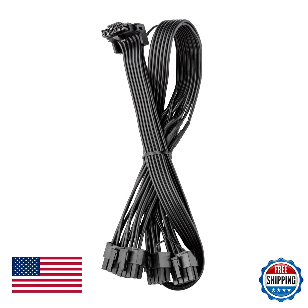CableMod Basics E-Series 12VHPWR 90° PCI-e Cable for EVGA - Black 16-pin to
