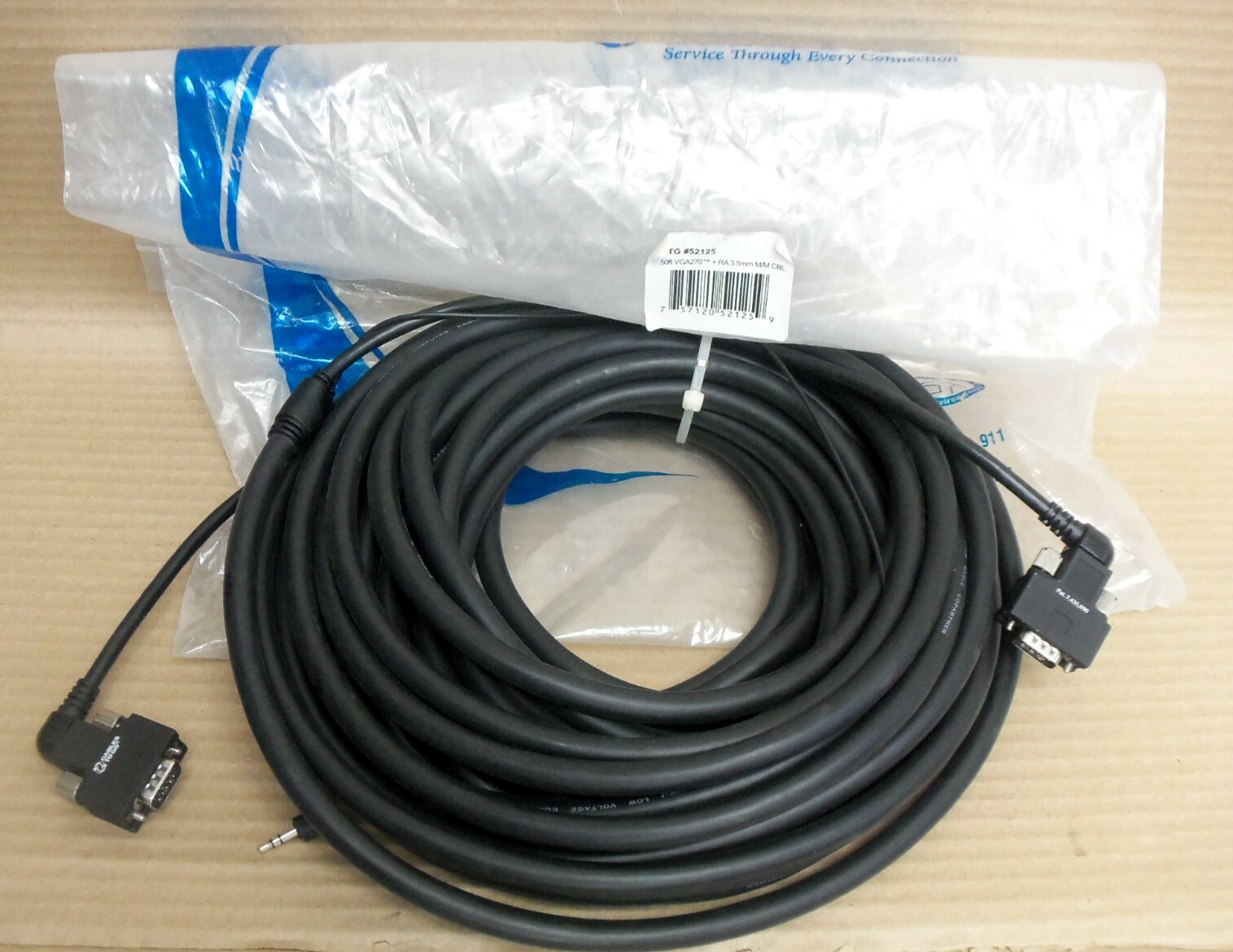 NEW CABLES TO GO CTG #52125 50FT VGA 270™ + RA 3.5MM M/M CBL MONITOR CABLE 52125