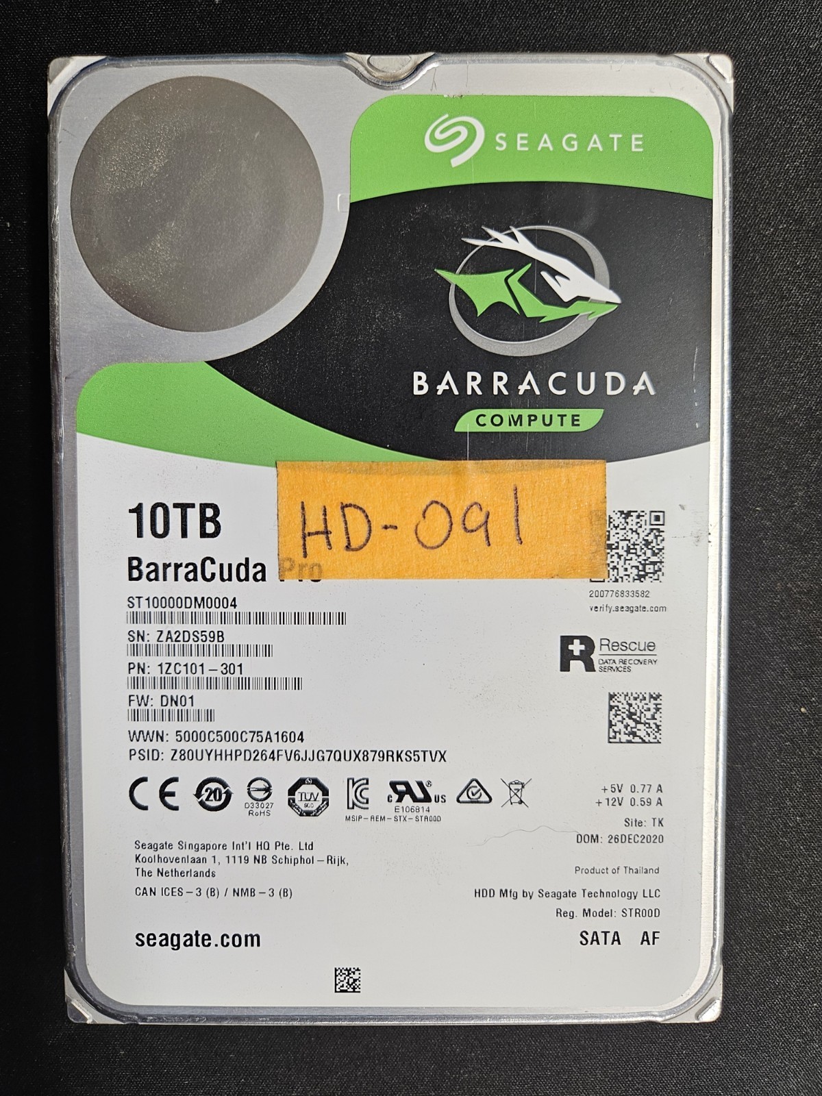 Seagate BarraCuda Pro 10TB, Internal, 7200RPM, 3.5" (ST10000DM0004) Hard Drive