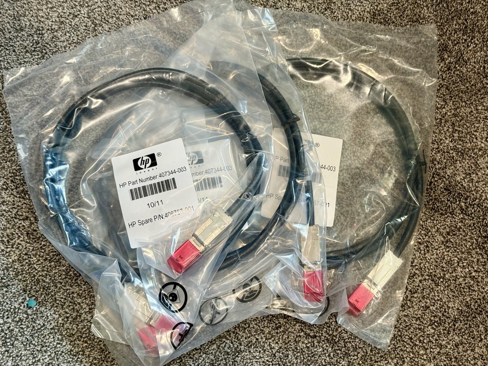 Lot of 3x - HP 407344-003 REV G EXTERNAL MINI - SAS CABLE NEW