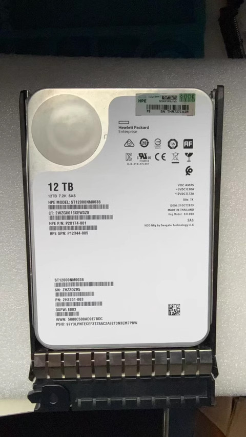 P00442-001 FOR HPE 12TBQ2R42A MSA 3.5" LFF SAS12Gb 7.2K RPM MidLineHardDrive HDD