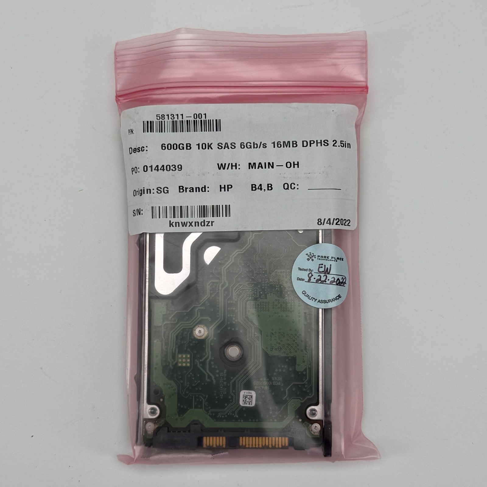 HP 600GB 10K SAS 6Gb/s 2.5" Hard Drive – EG0600FBLSH | 619286-003 | ST9600205SS