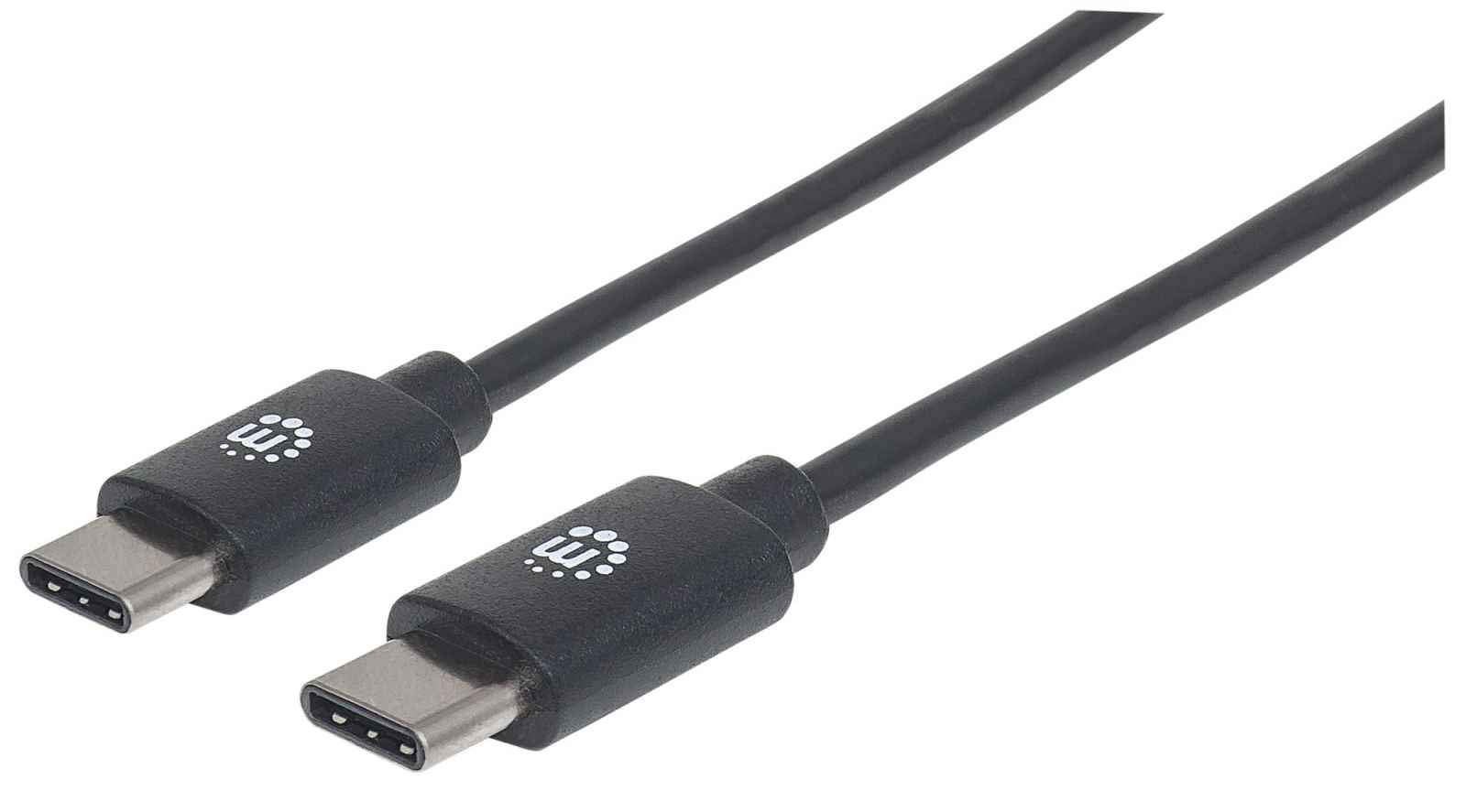 Manhattan USB-C to USB-C Cable, 2m, Male to Male, Black, 5 Gbps (USB 3.2 Gen1 ak