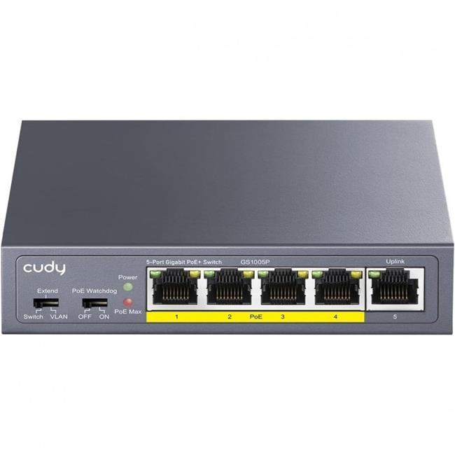 Cudy GS1005P 60W 5-Port 10 100 1000M PoE Plus Switch - Gray
