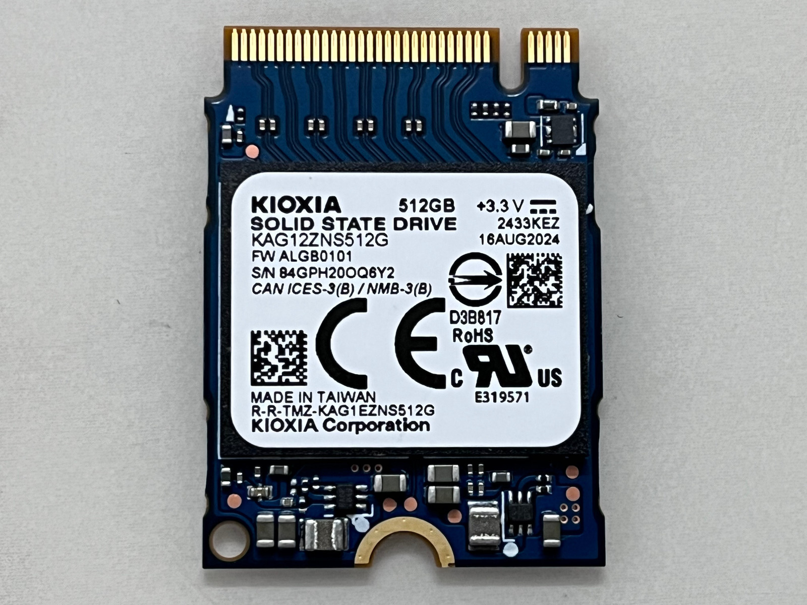 Kioxia KAG12ZNS512G 512GB SSD M.2 2230 NVMe PCIe 3 x 4 SSD FOR Steam Deck Latop