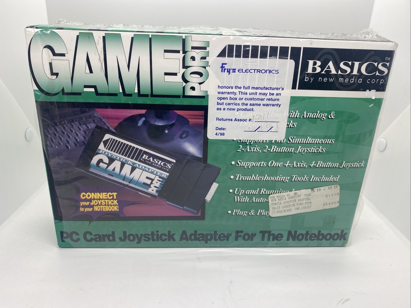 RARE BASICS Gameport Joystick To PCMCIA II/III Adapter Vintage 404-0014-99