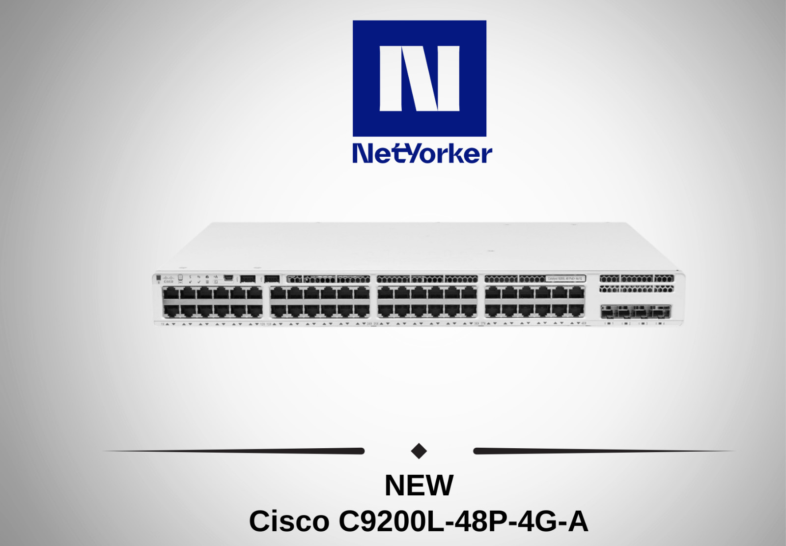 NEW Cisco C9200L-48P-4G-A 48 Port  48x 1GB PoE+ 4x 1GB SFP Switch -Fast Shipping