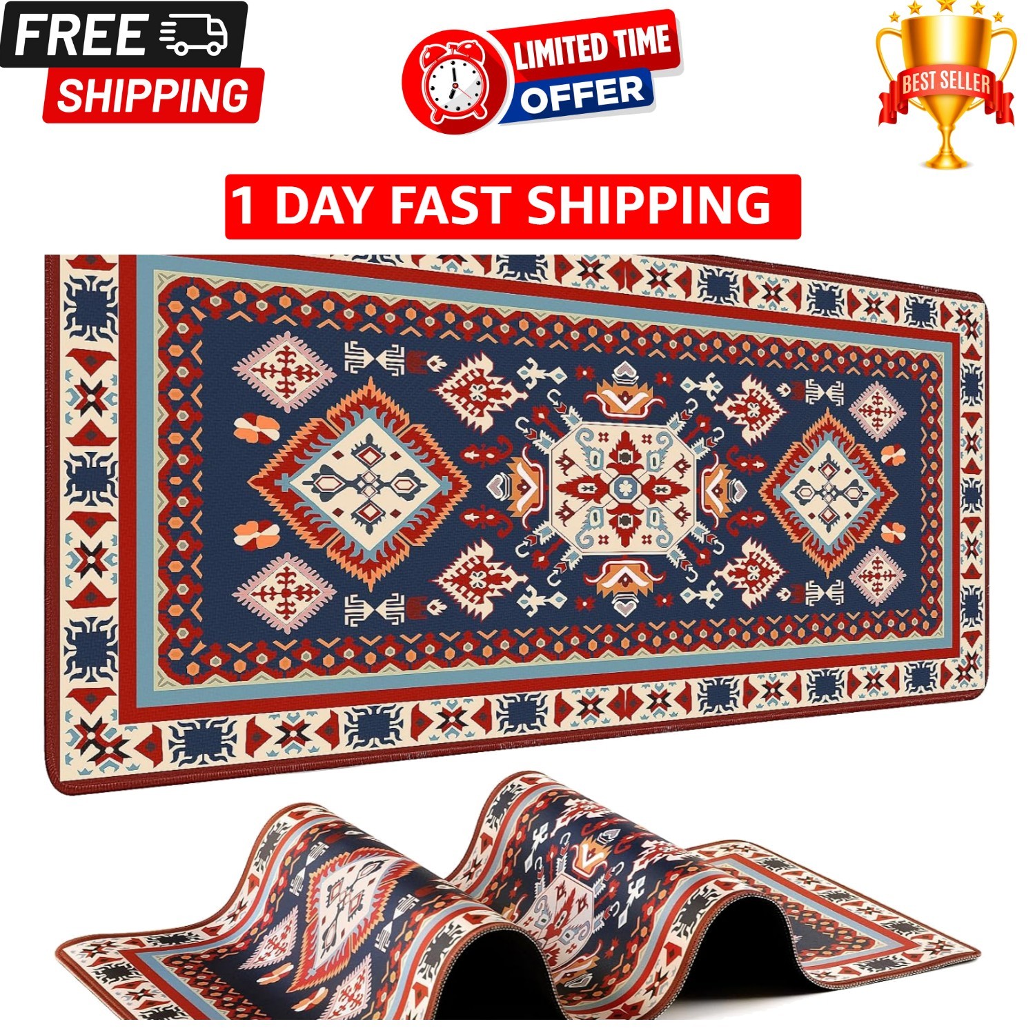 Persian Rug Mouse Pad - Desk Mat for Keyboard and Mouse - Large Mouse Pads