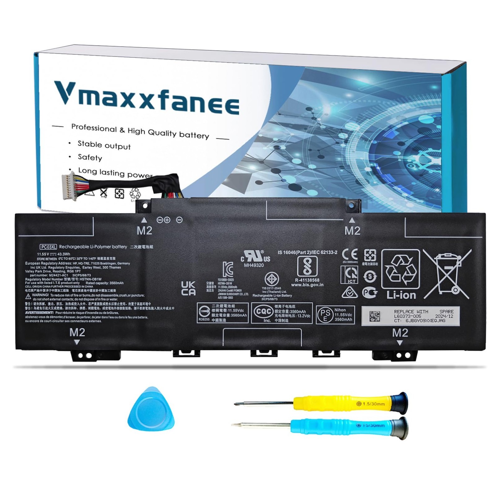 High-Capacity Laptop Battery Replacement for HP Pavilion x360 14-DY 14-DH 14-DW