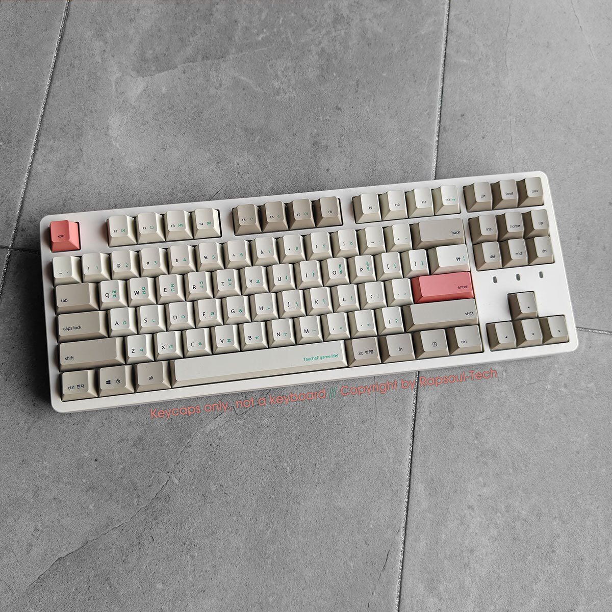 Retro Gray 9009 PBT Keycap Set OEM Profile fits Cherry MX Mechanical Keyboards