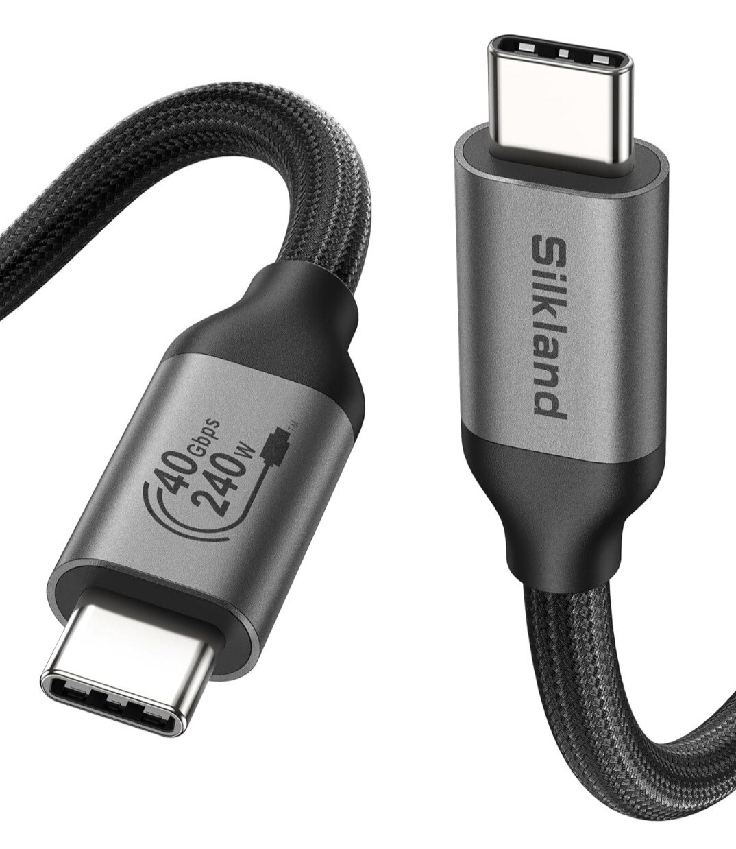 Silkland USB 4 Cable for Thunderbolt 4 Cable 40 Gbps 240W Fast Charging 1FT, 8K@