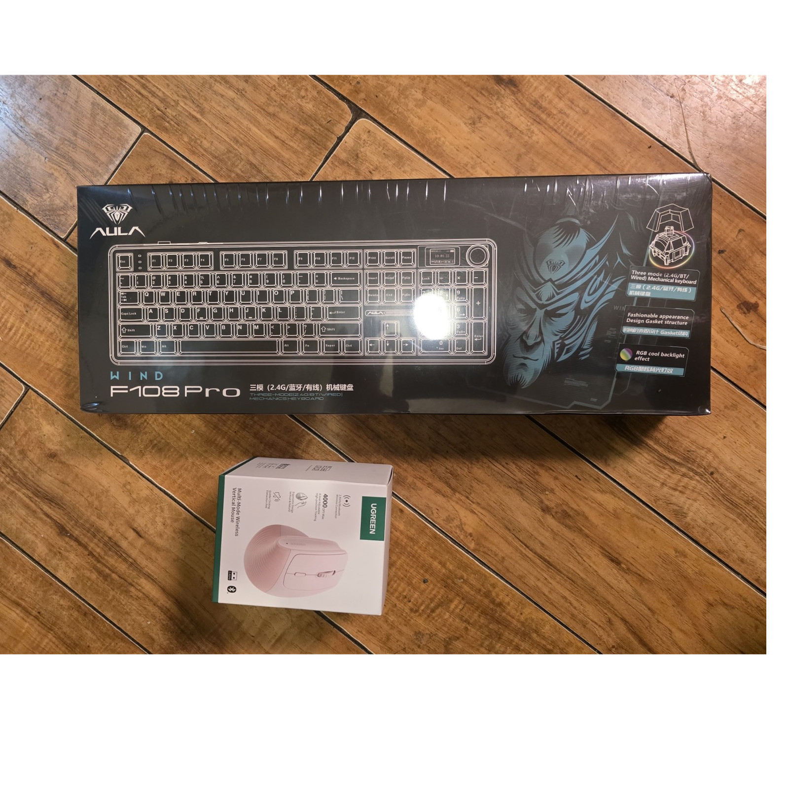 "AULA F108 Pro Mechanical Keyboard with RGB Backlight + UGREEN Wireless Mouse".