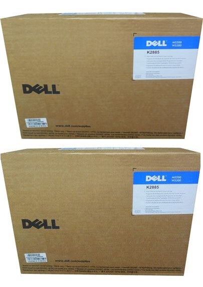 2 New Genuine Dell K2885 Black High Yield Toner Cartridges M5200 W5300 No Box