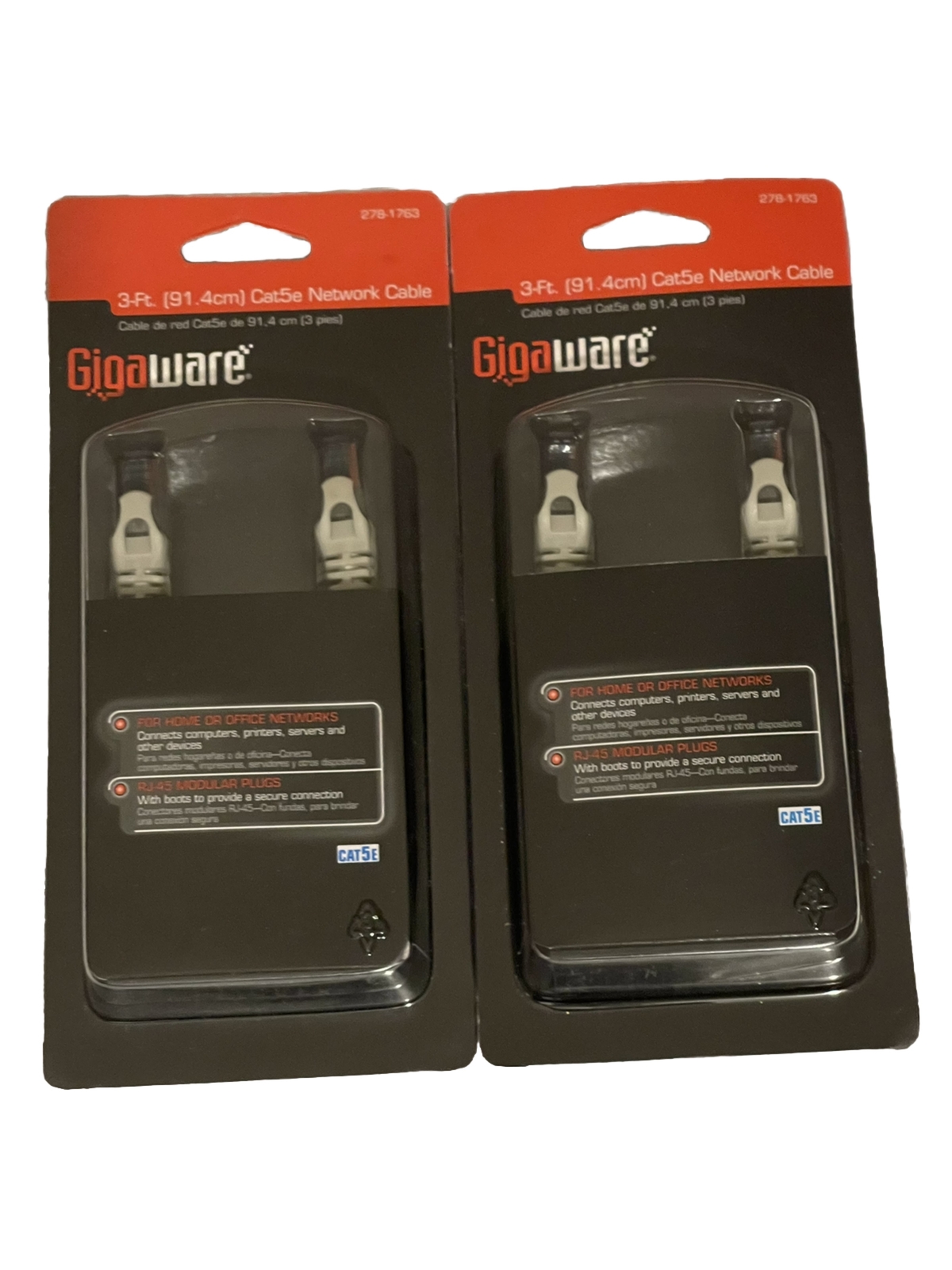 GIGAWARE 3-FT. (91.4cm) CAT5e NETWORK CABLE 278-1763