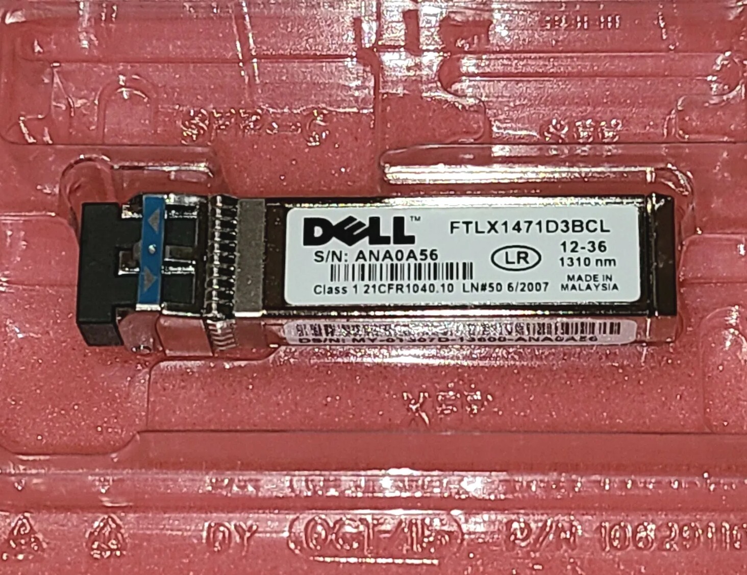 Geniune DELL 10Gb 407-BBOP 7002X SFP+ LR 1310nm SMF 10Km 10GE Transceiver