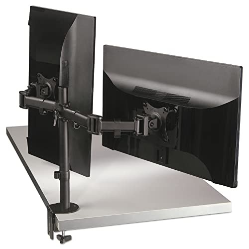 BLACK - 3M DUAL MONITOR MOUNT, FOR 27" MONITORS, 360 DEGREE ROTATION, +45