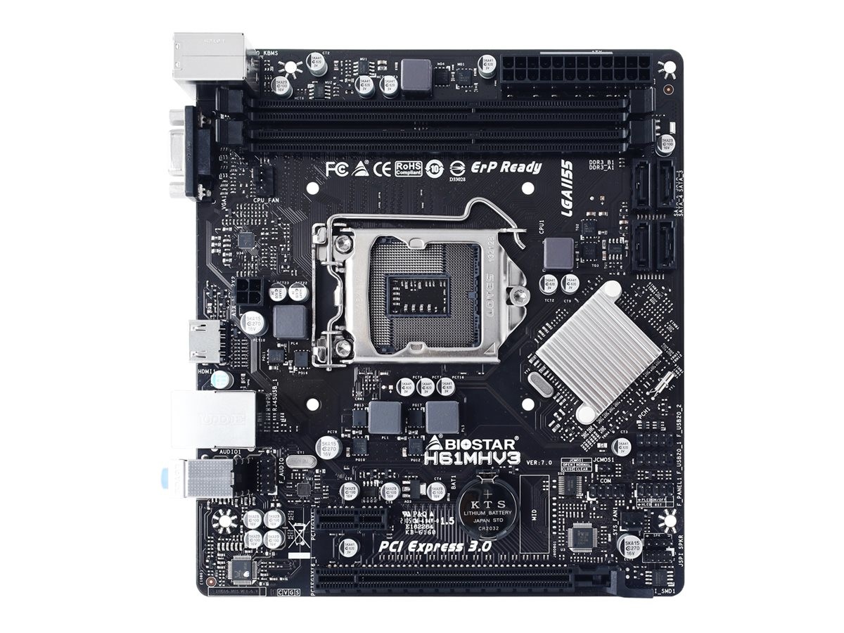 Biostar H61MHV3 Intel H61 Lga 1155 Socket Micro Atx Motherboard