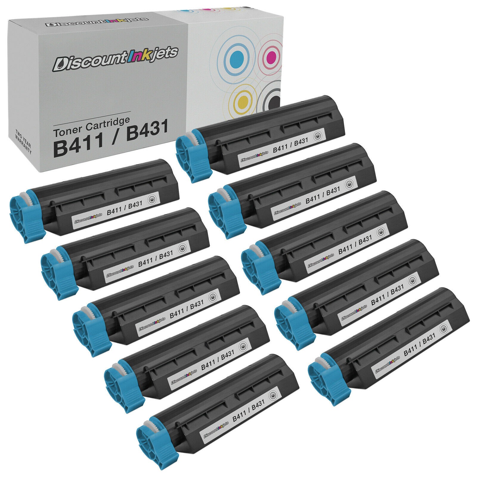10PK 44574701 for Okidata BLACK Laser Toner Cartridge OKI MB Series MB461 MB471W