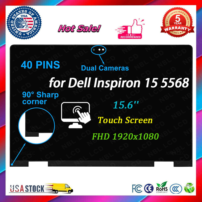 for Dell Inspiron 15 5568 P58F P58F001 YM0K7 0YM0K7 LCD Touch Screen Digitizer