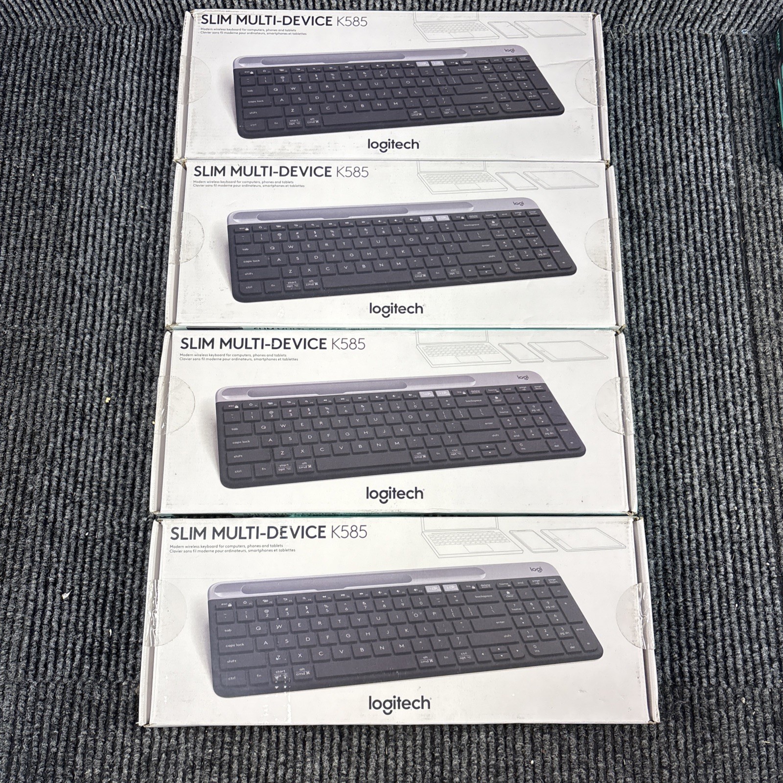 Logitech K585 Multi-Device Slim Wireless Keyboard Graphite 4 pack