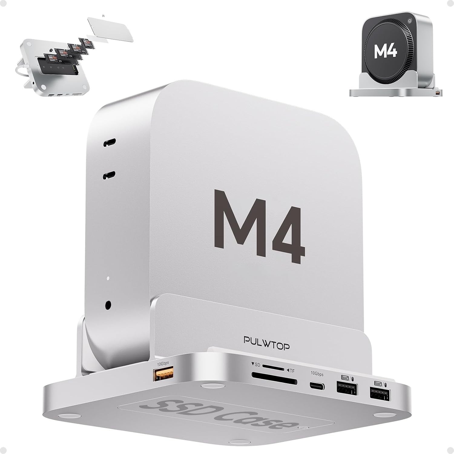 8-Port USB C Hub with 8TB SSD for Mac Mini M4/M4 Pro - High-Speed Design