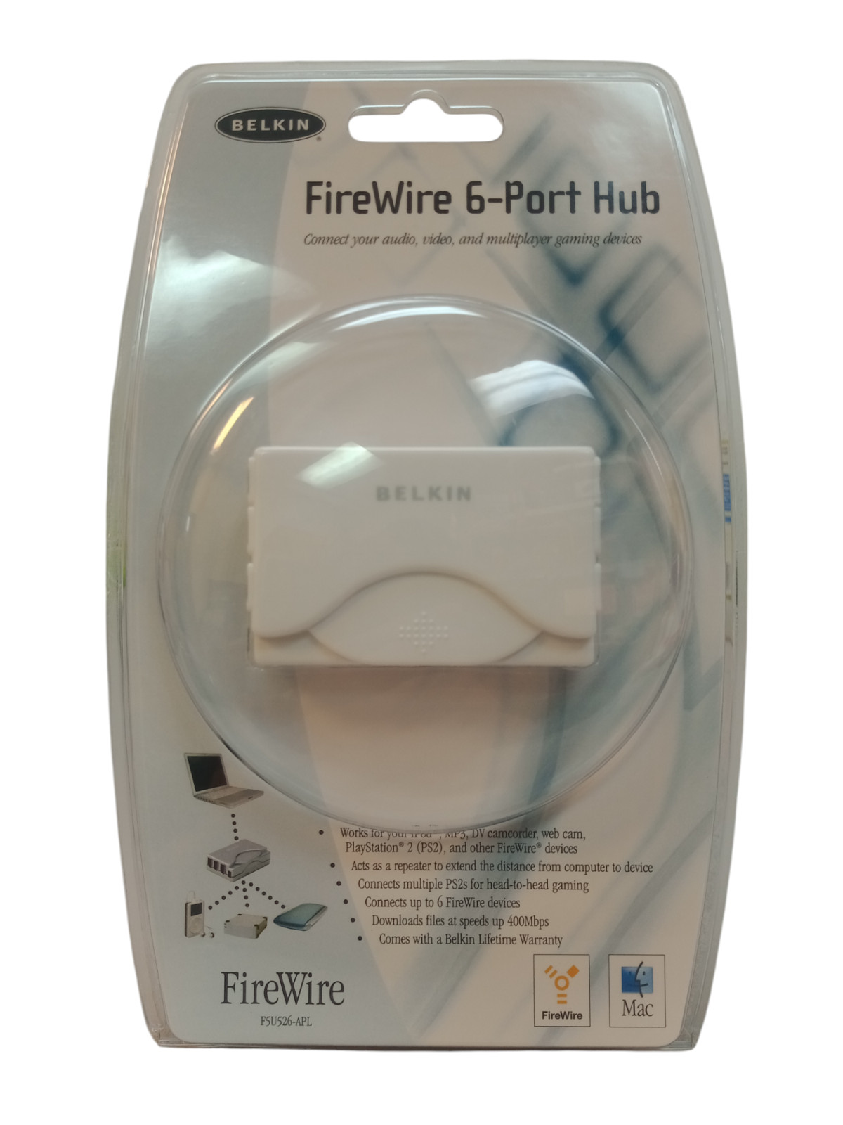 Belkin F5U526-APL 400Mbps Download FireWire 6-Port Hub | New/SiOP