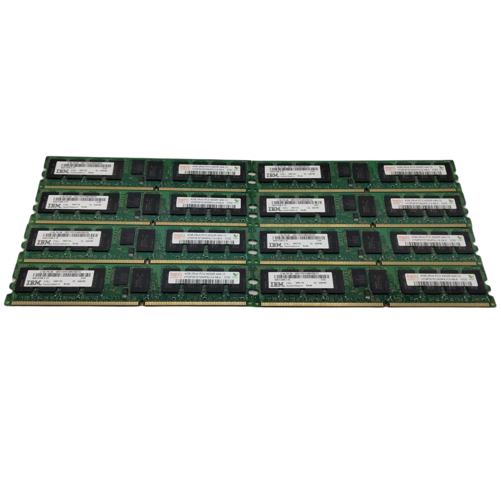 Lot of 8 IBM 4GB 512MX72 DDR2 533MHz ECC FRU 15R7172 
