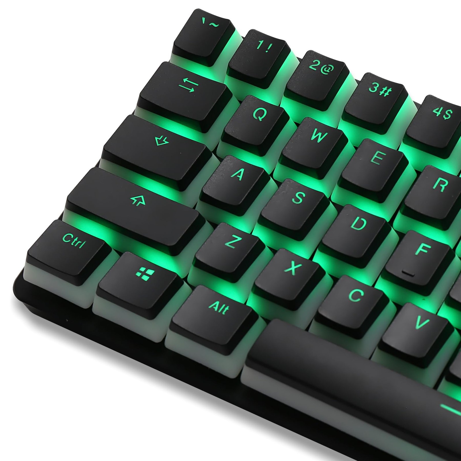 PBT Backlit Pudding Keycap Set Doubleshot Translucent Black Fits 61/87/104