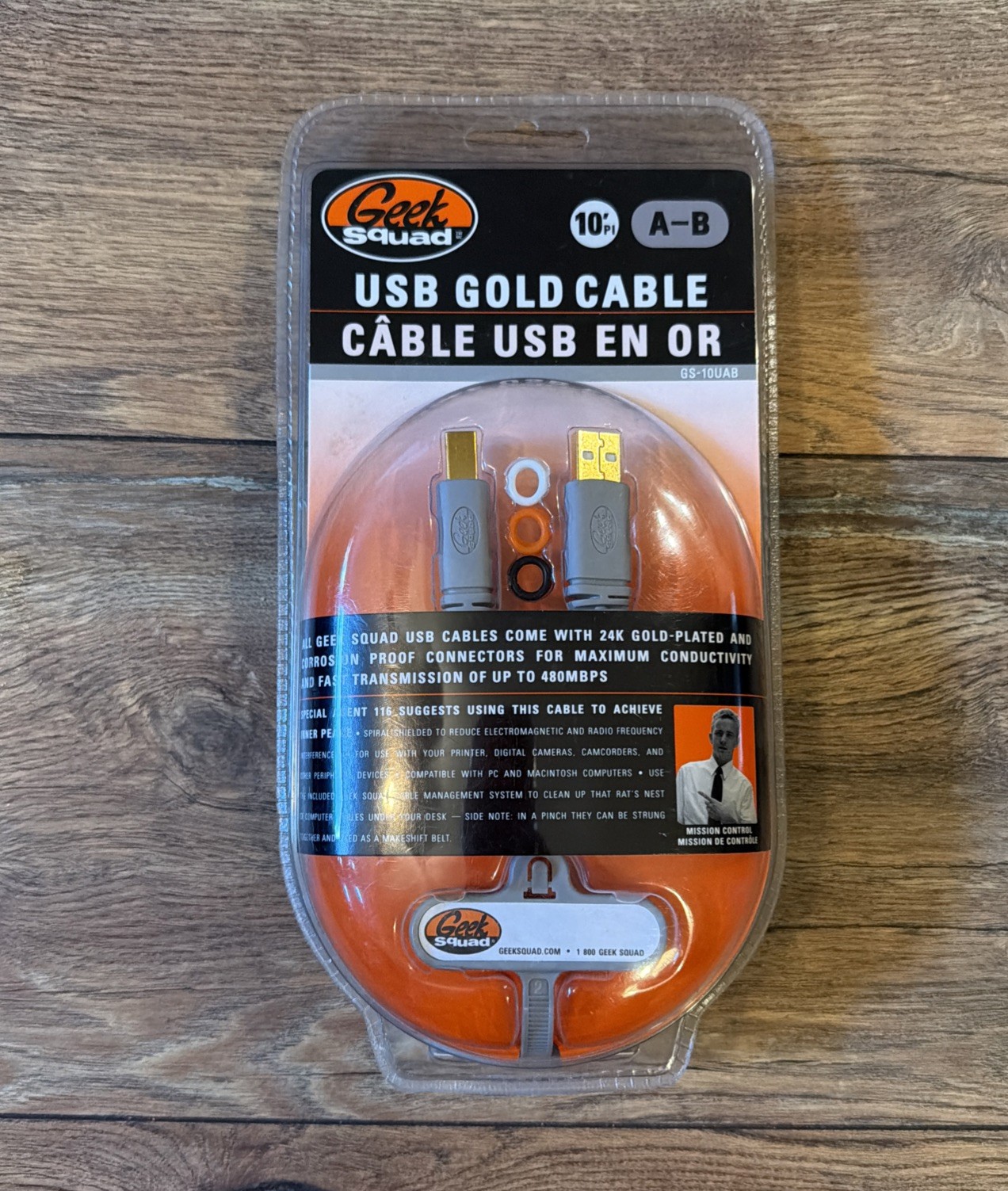 New in Box Geek Squad USB Gold Cable USB EN OR 10'  A-B GS-10UAB